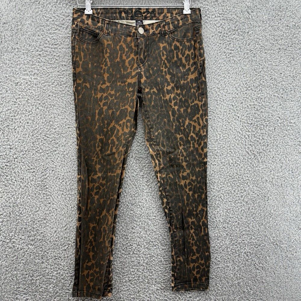 Rue 21 Women 7/8R Super Skinny Full Cheetah Jean‎ Designer 5 Pocket Pants